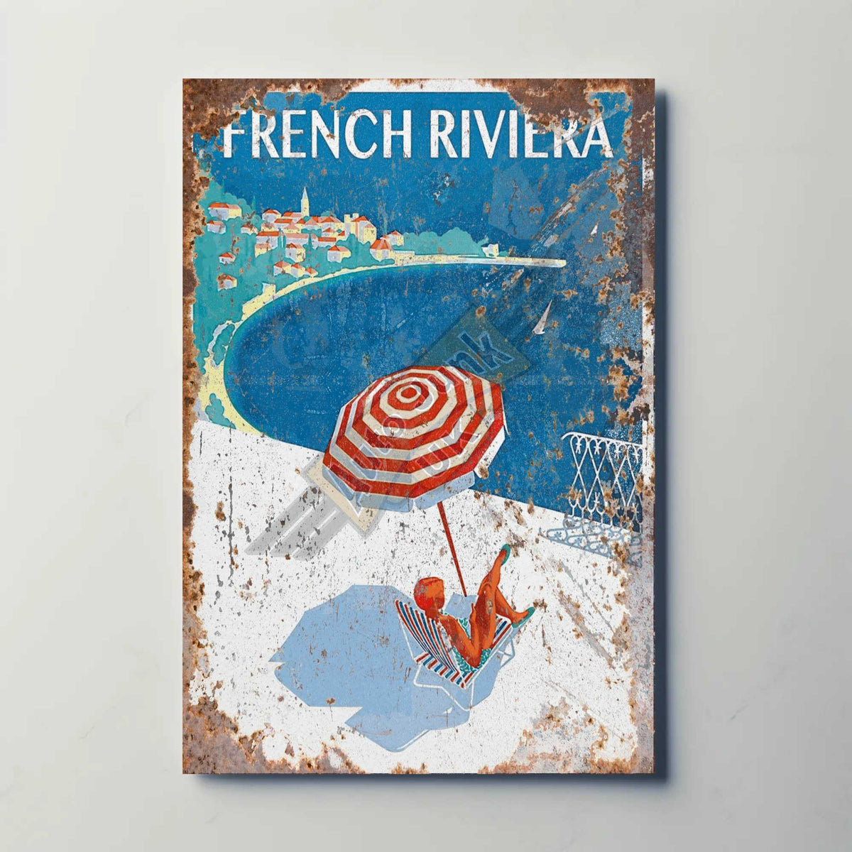 French Riviera Metal Poster