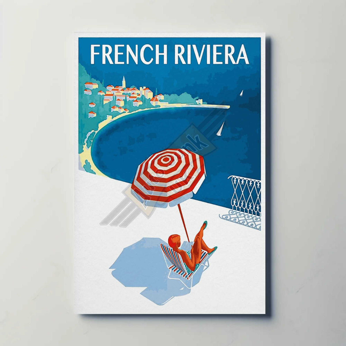 French Riviera Metal Poster