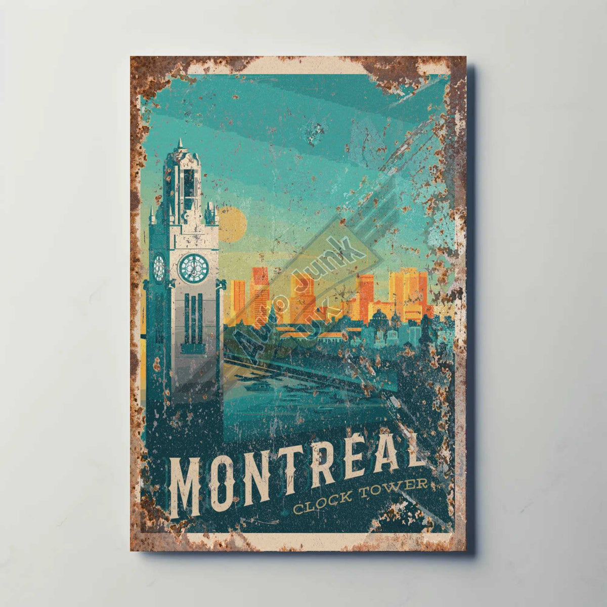 Montreal Clock Tower Metal Poster