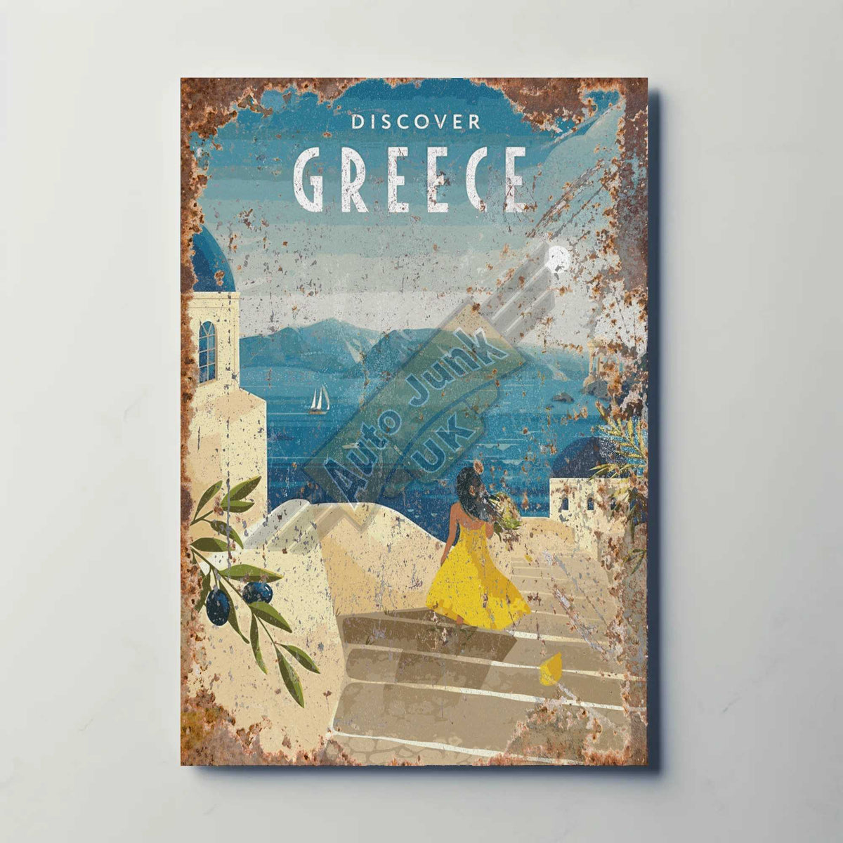 Discover Greece Metal Poster