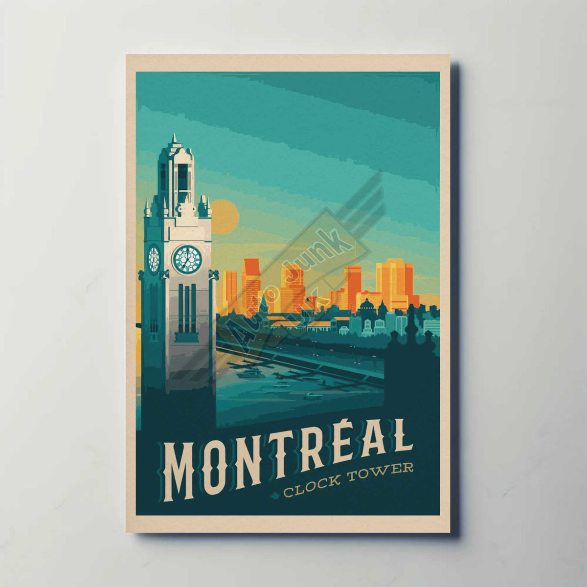 Montreal Clock Tower Metal Poster