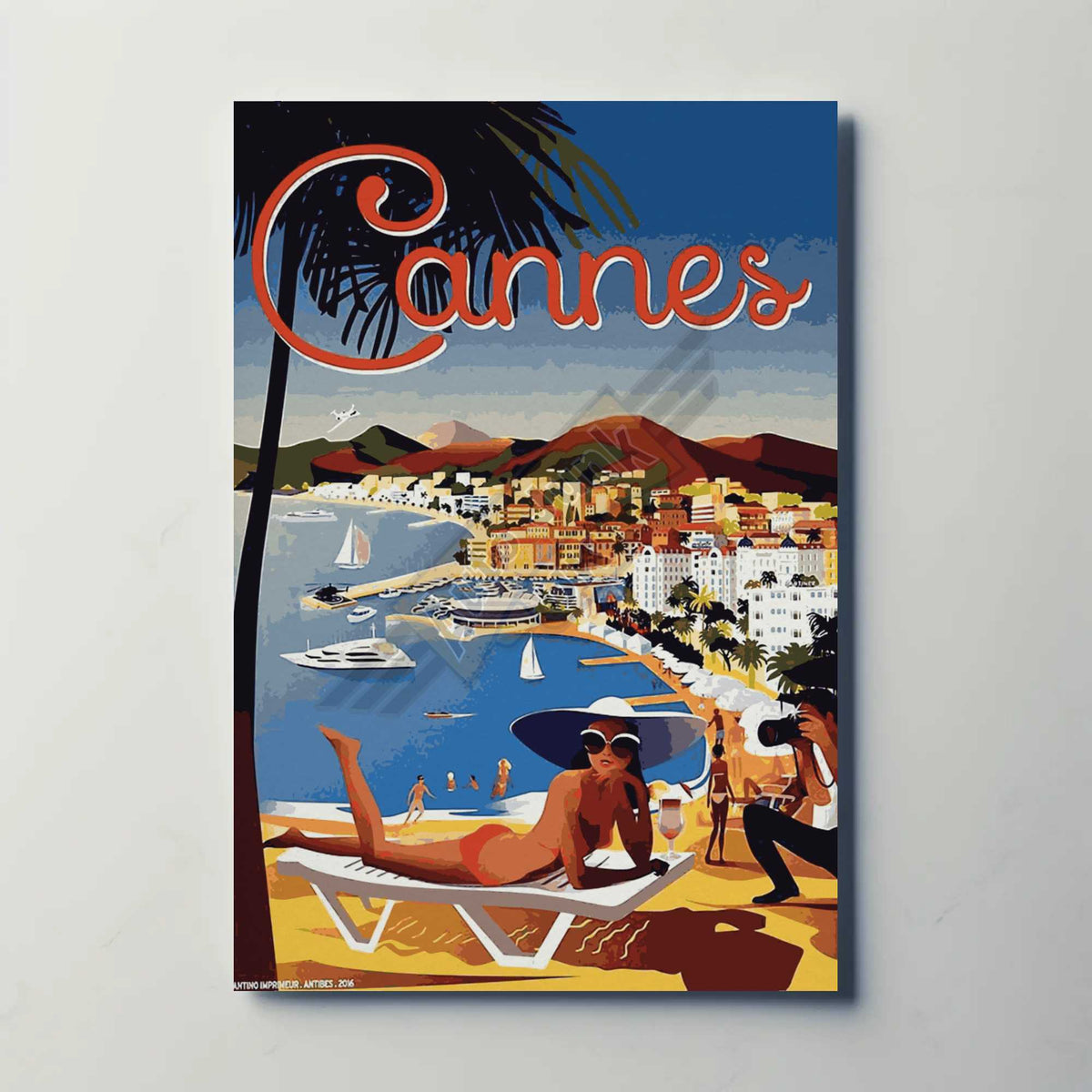 Cannes France Metal Poster