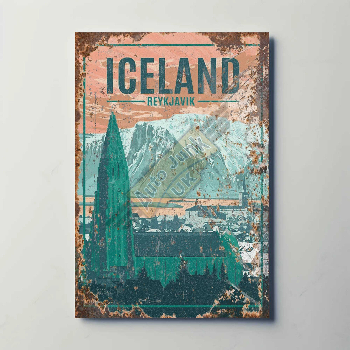 Reykjavik Iceland Metal Poster