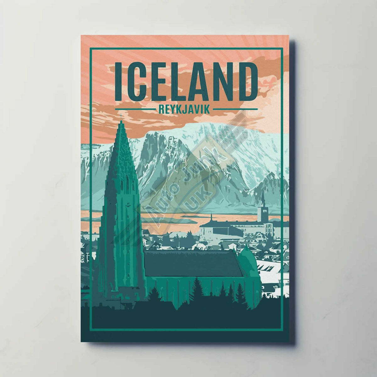 Reykjavik Iceland Metal Poster