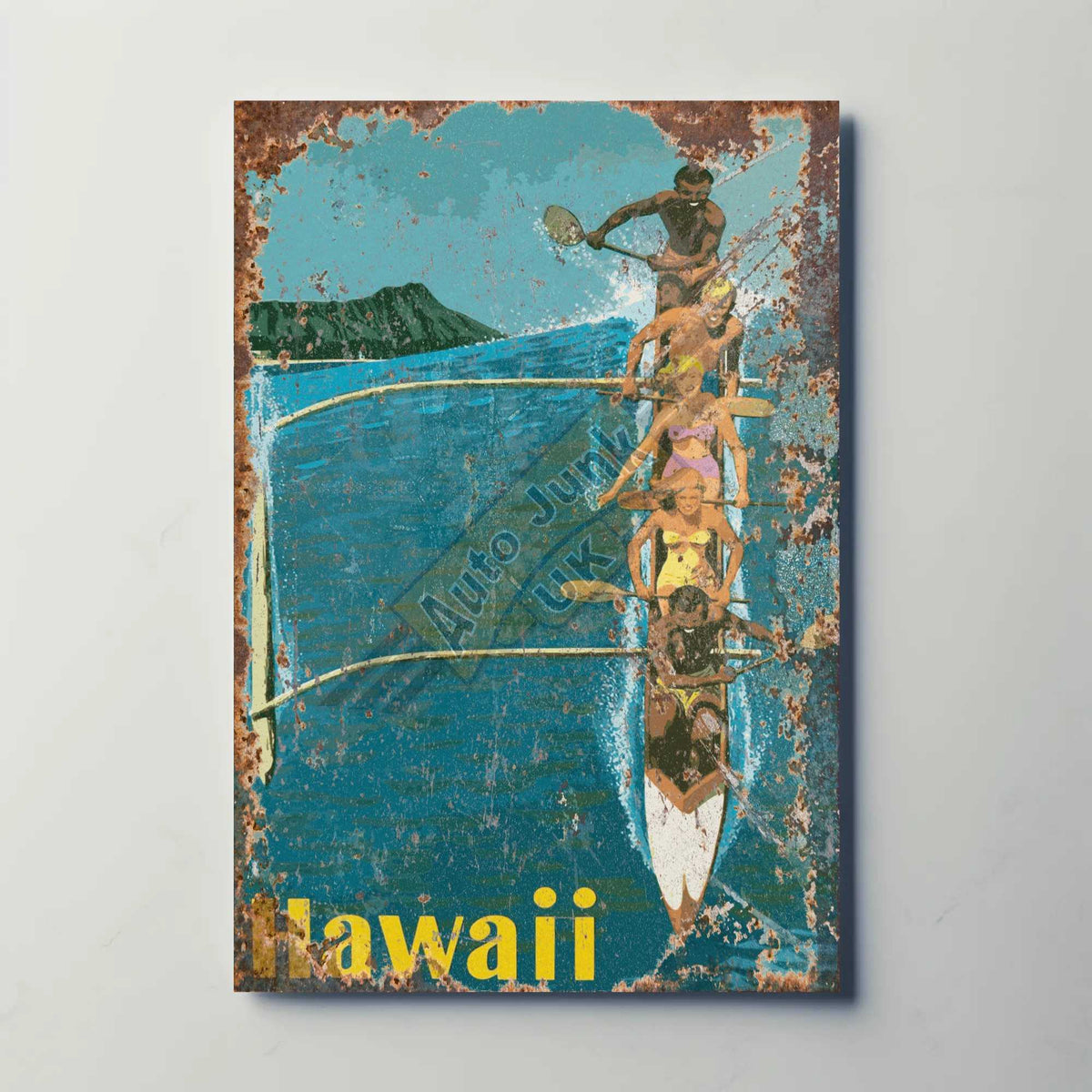 Hawaii Wave Metal Poster