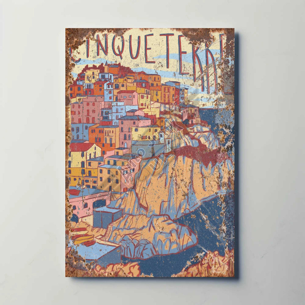 Cinque Terre Italy Metal Travel Poster