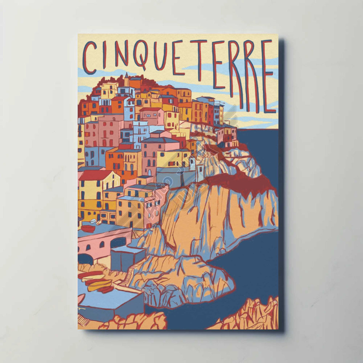Cinque Terre Italy Metal Travel Poster