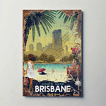 Brisbane South Bank Metal Travel Poster