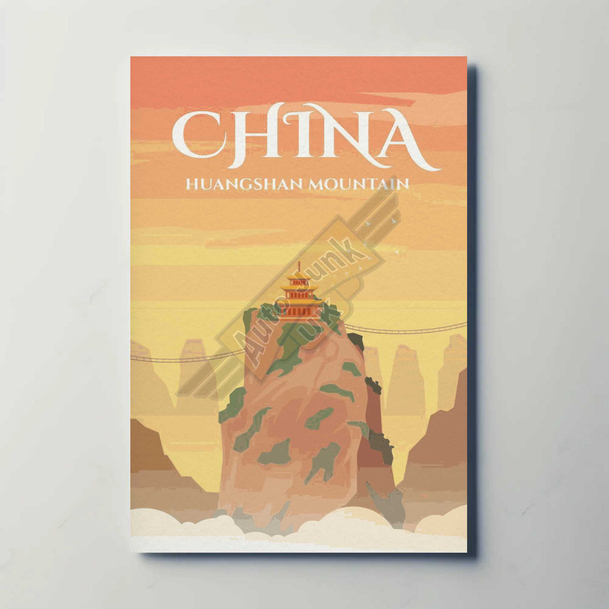 China Huangshan Mountain Metal Travel Poster
