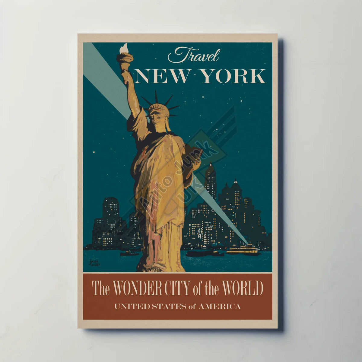 New York Metal Travel Poster