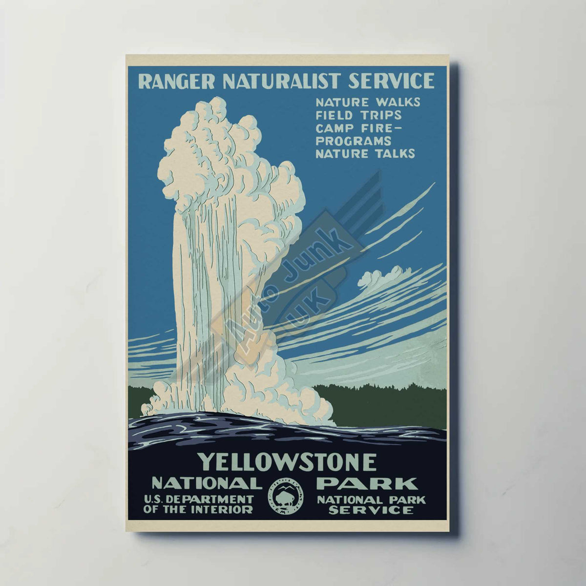 Yellowstone National Park Metal Travel Poster