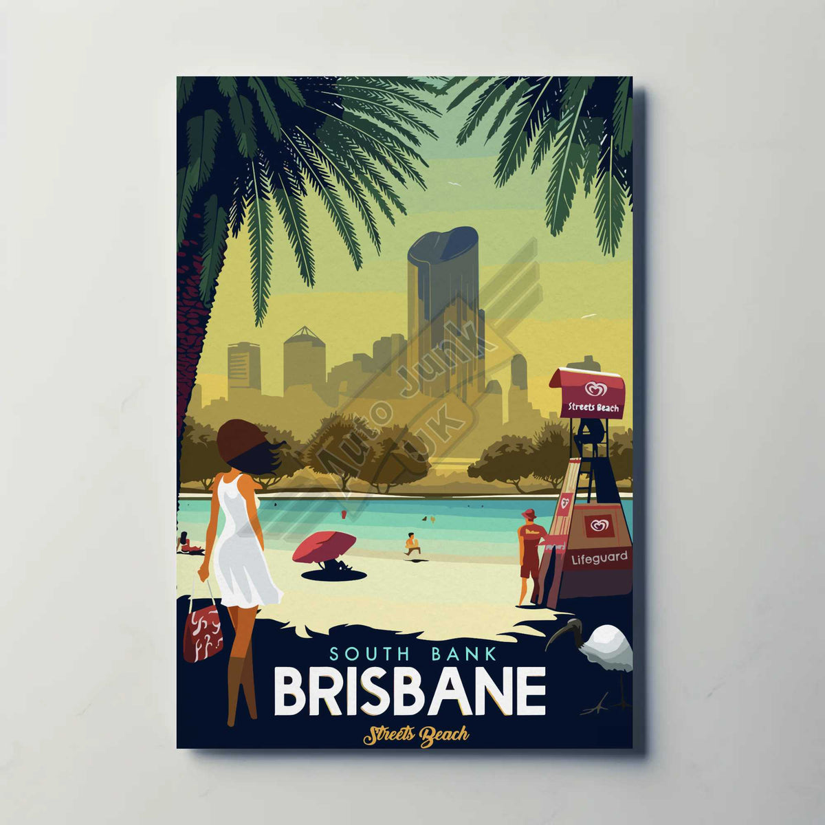 Brisbane South Bank Metal Travel Poster