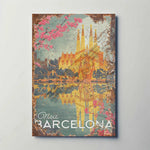 Barcelona Metal Travel Poster