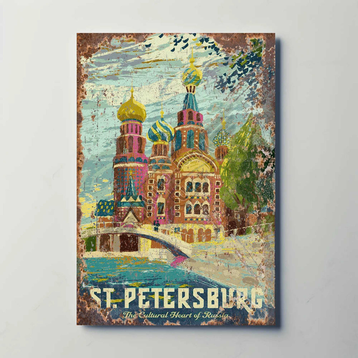 St Petersburg Metal Travel Poster