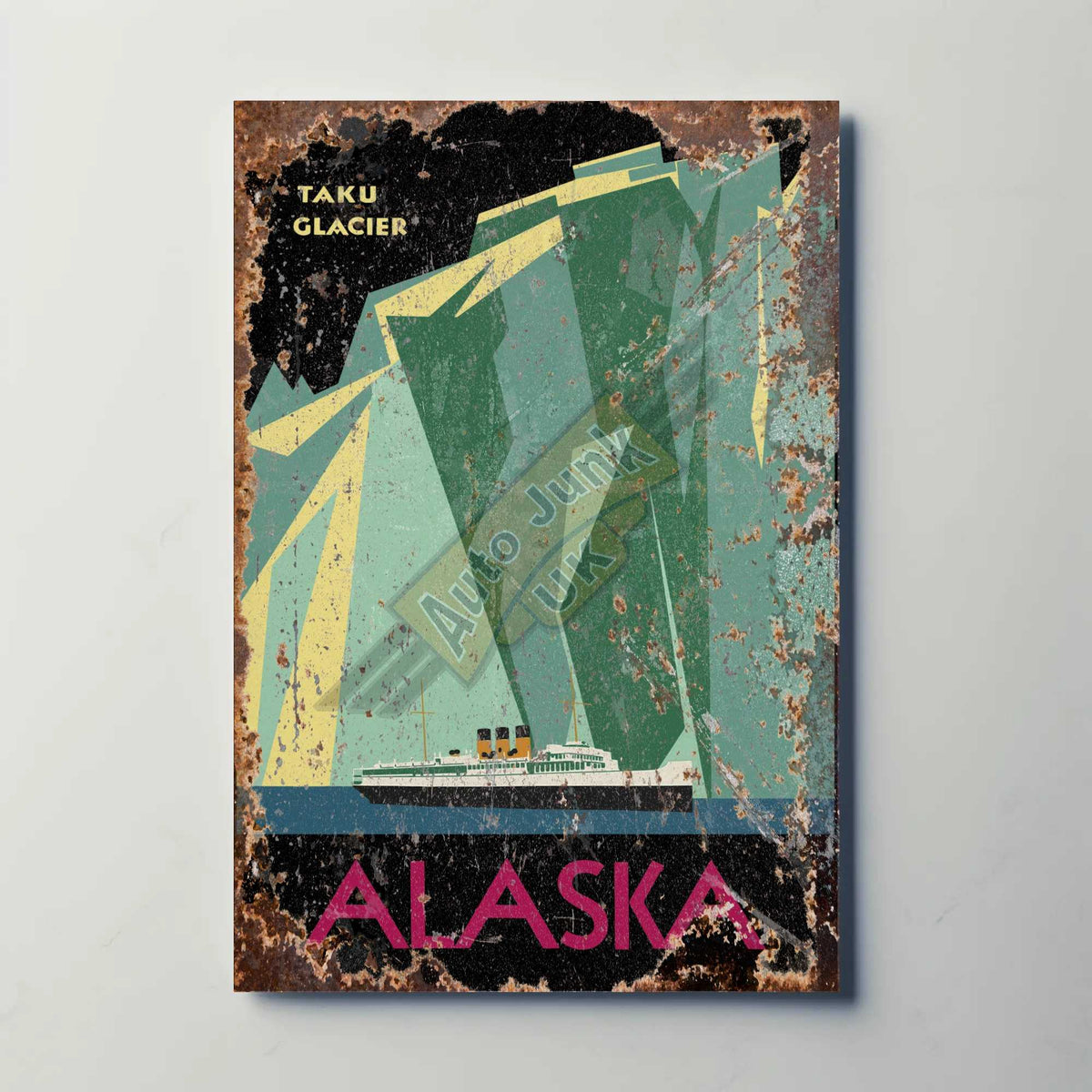 Alaska Taku Glacier Metal Travel Poster