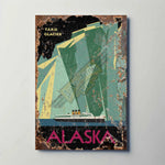Alaska Taku Glacier Metal Travel Poster