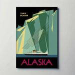 Alaska Taku Glacier Metal Travel Poster