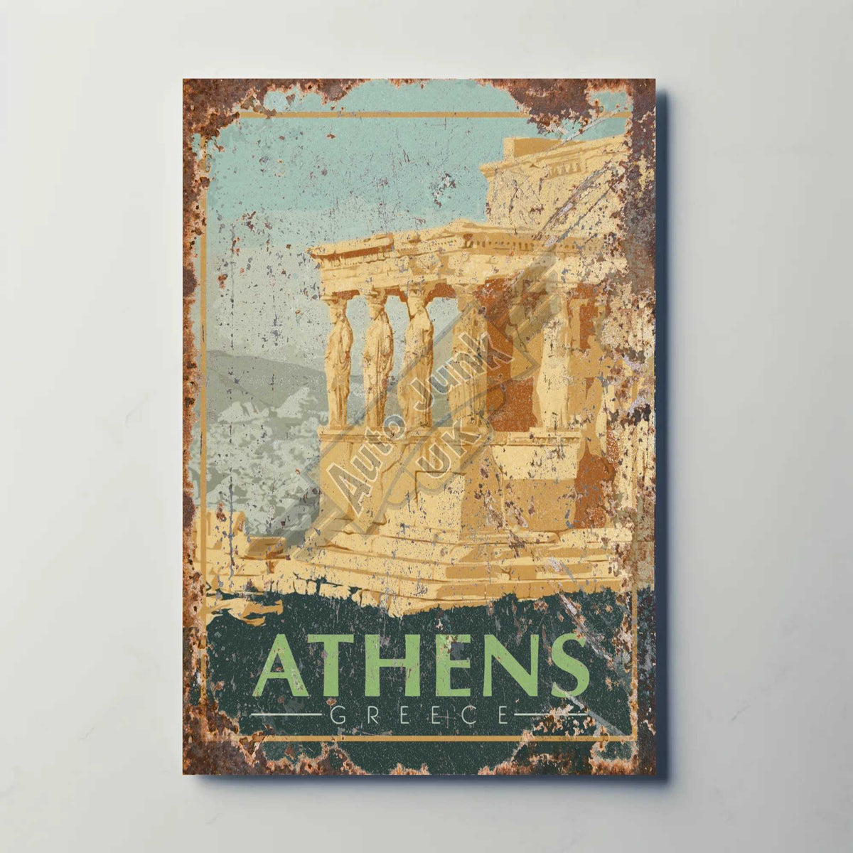 Athens Greece Metal Travel Poster