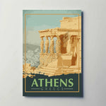 Athens Greece Metal Travel Poster