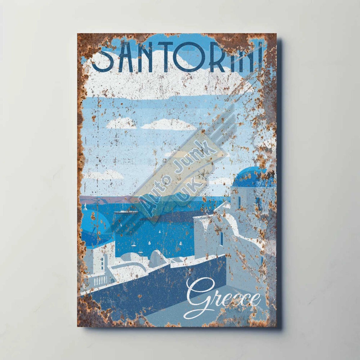 Santorini Greece Metal Poster