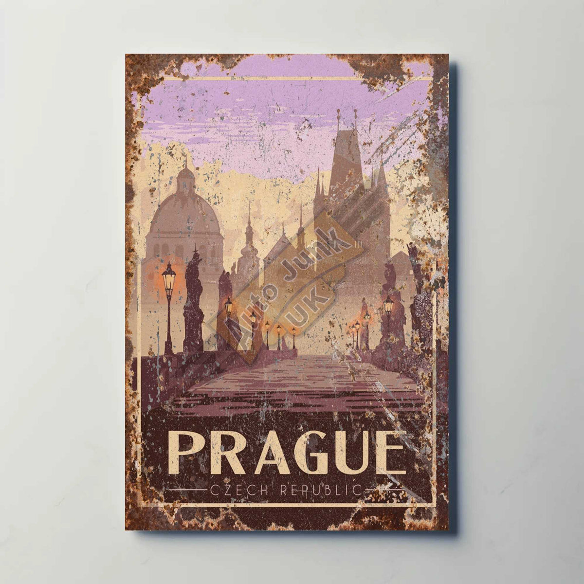 Prague Czech Republic Metal Travel Poster