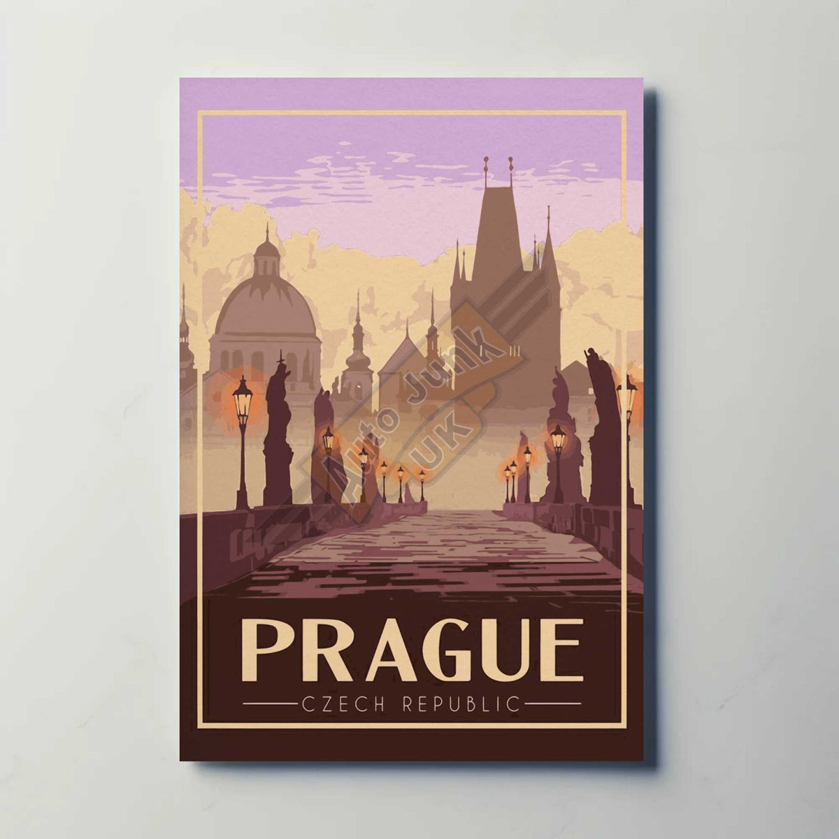 Prague Czech Republic Metal Travel Poster