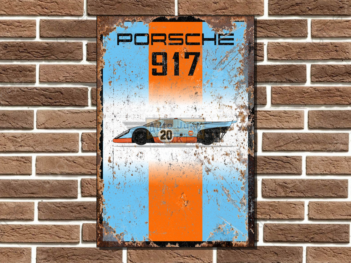 Steve McQueen Gulf Racing 917k Metal Sign