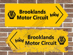 Brooklands AA Metal Road Sign