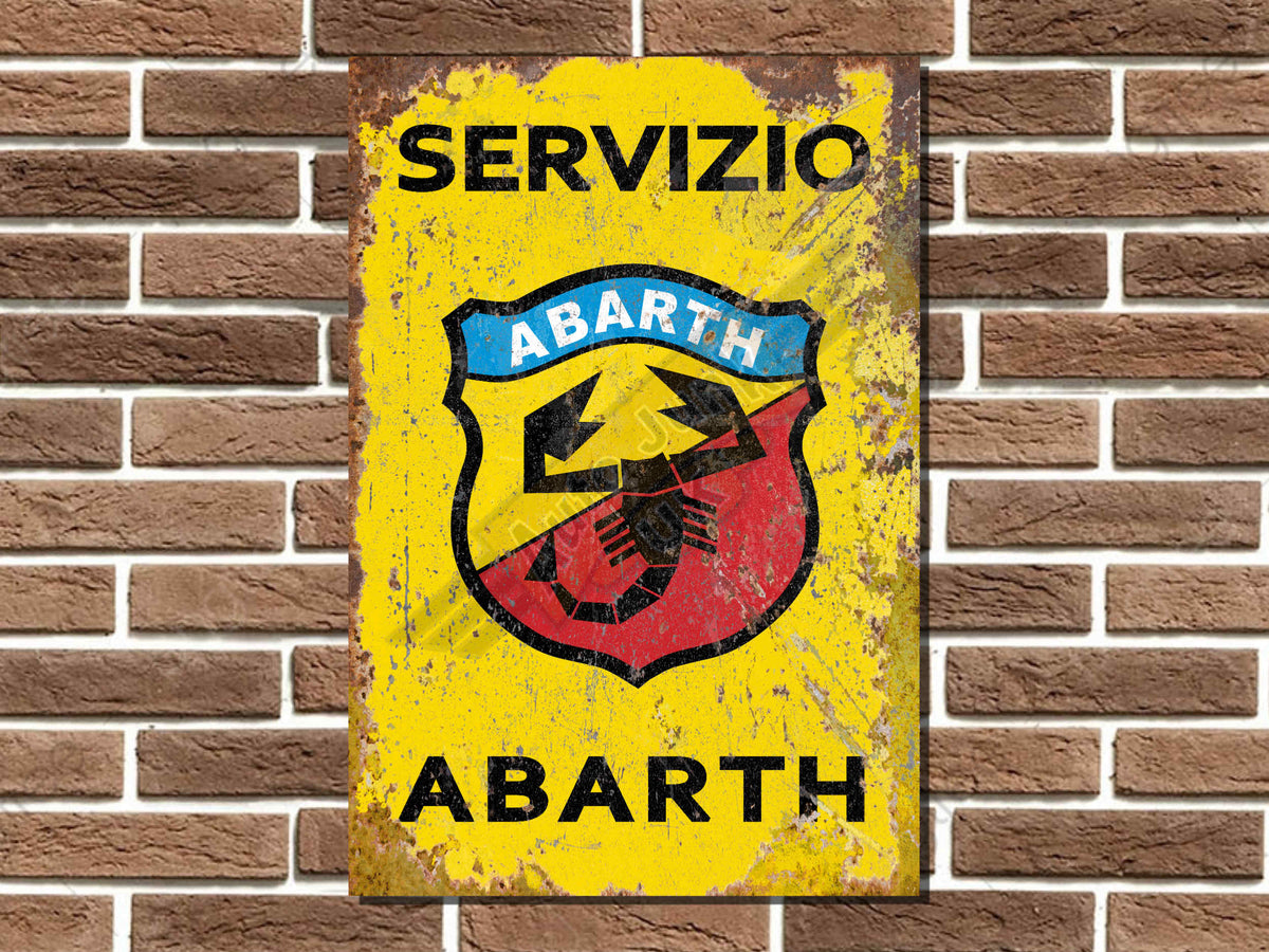 Abarth Servizio Metal Sign