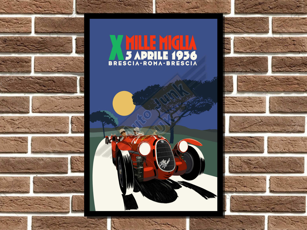 Mille Miglia Art Deco Style Metal Sign