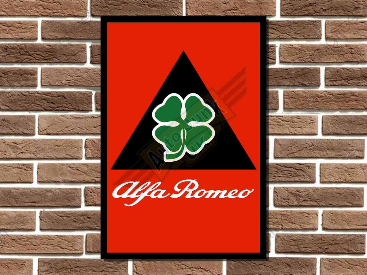 Alfa Romeo Cloverleaf Metal Sign