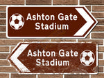 Ashton Gate Football Metal Road Sign