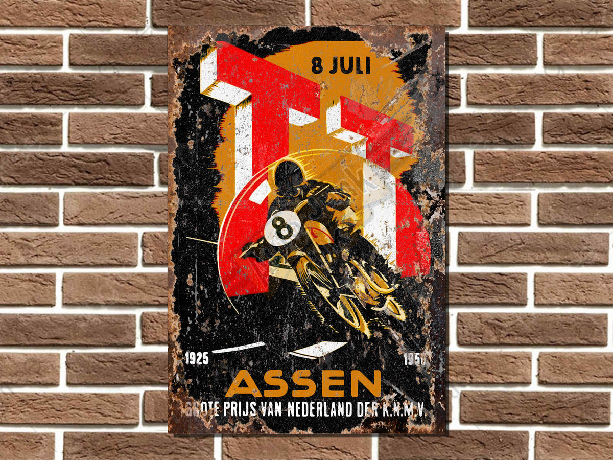 Assen TT Motorcycle Metal Sign