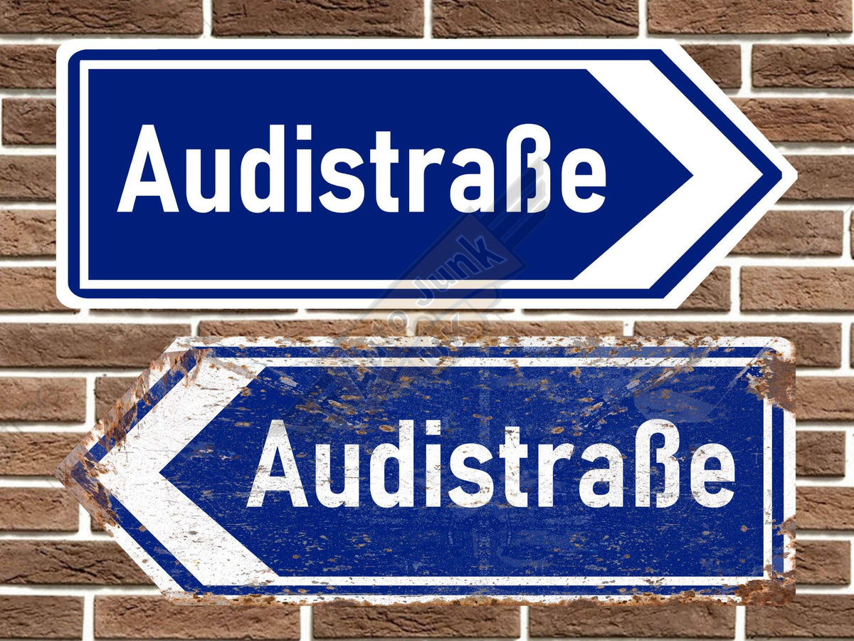 Audi Audistrabe Metal Road Sign