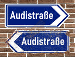 Audi Audistrabe Metal Road Sign