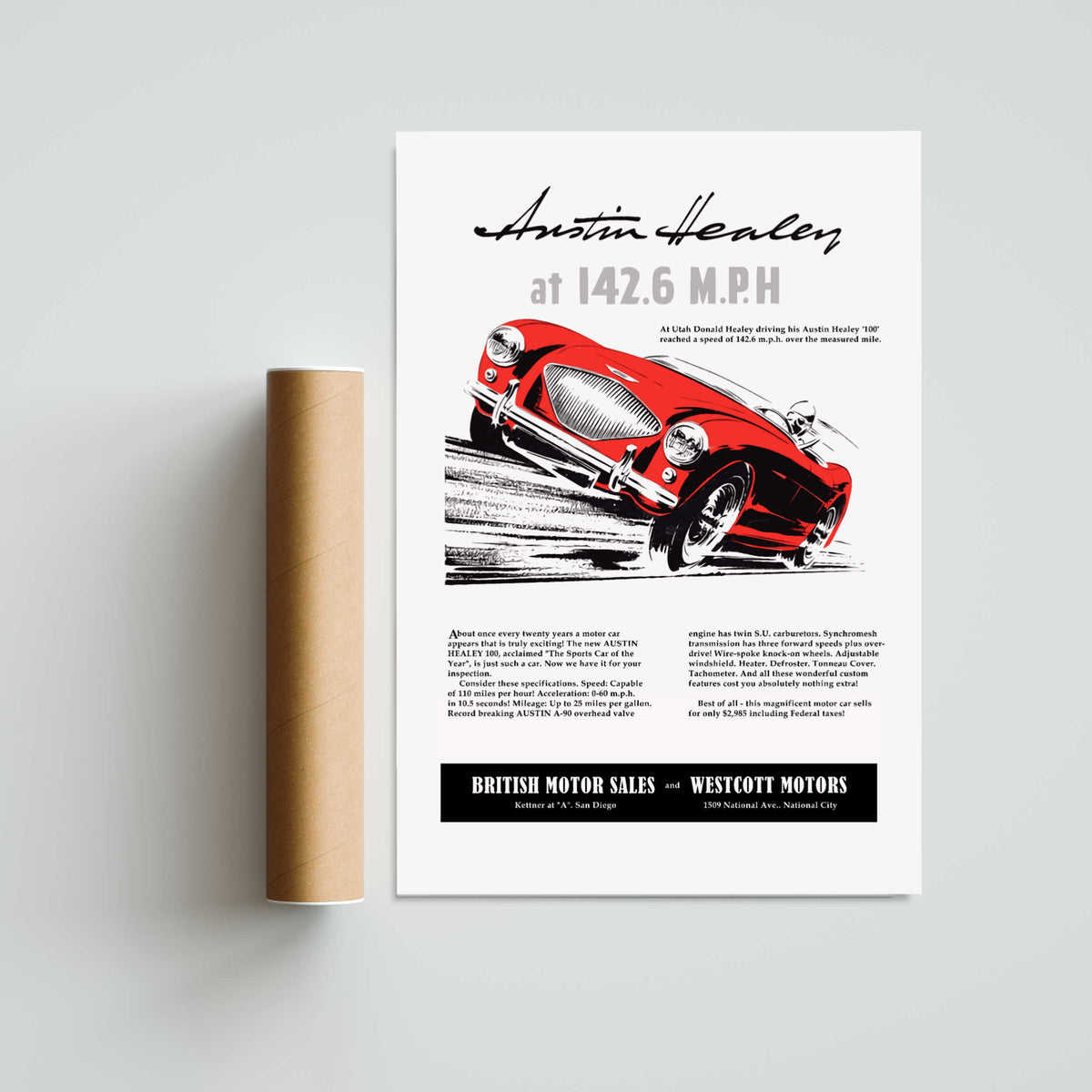 Austin Healey Paper Poster