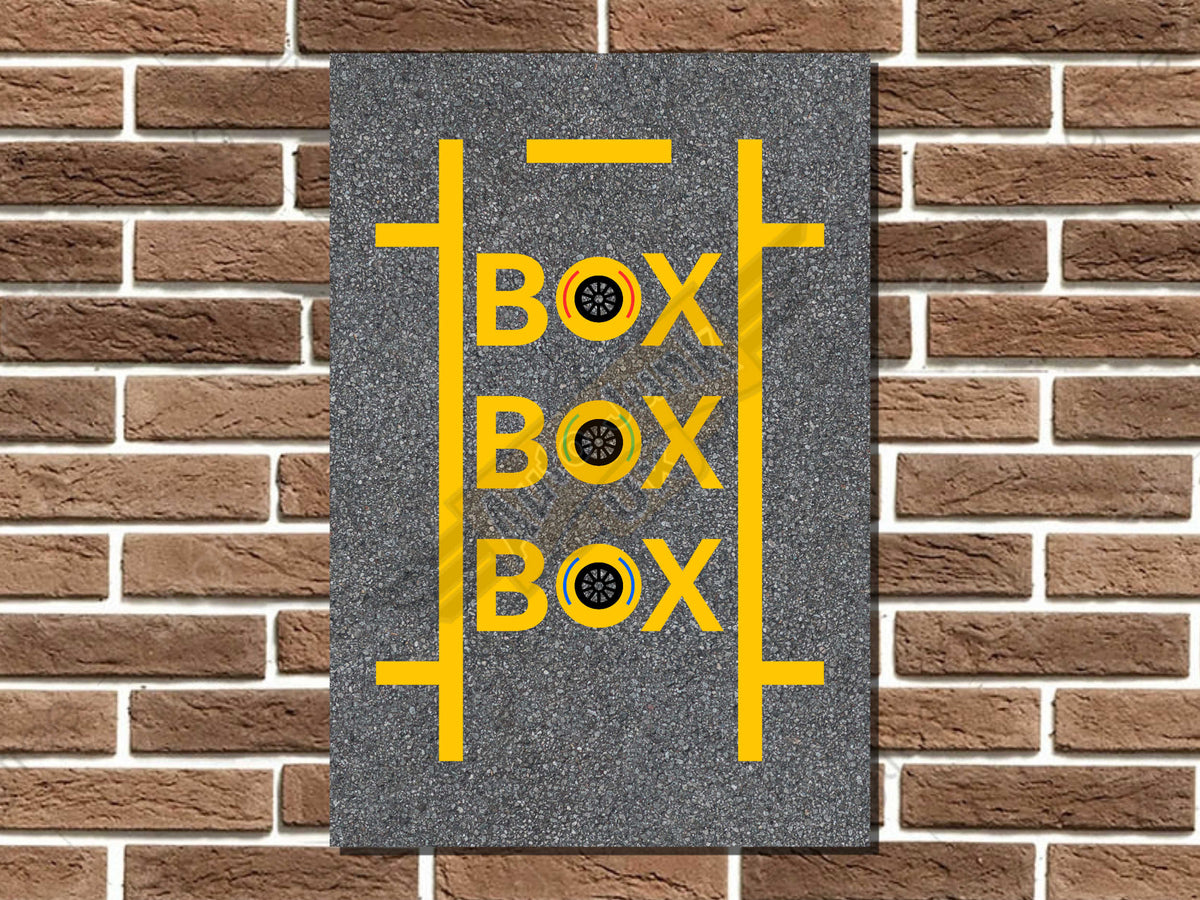 Pit Stop "BOX BOX BOX" Metal Sign