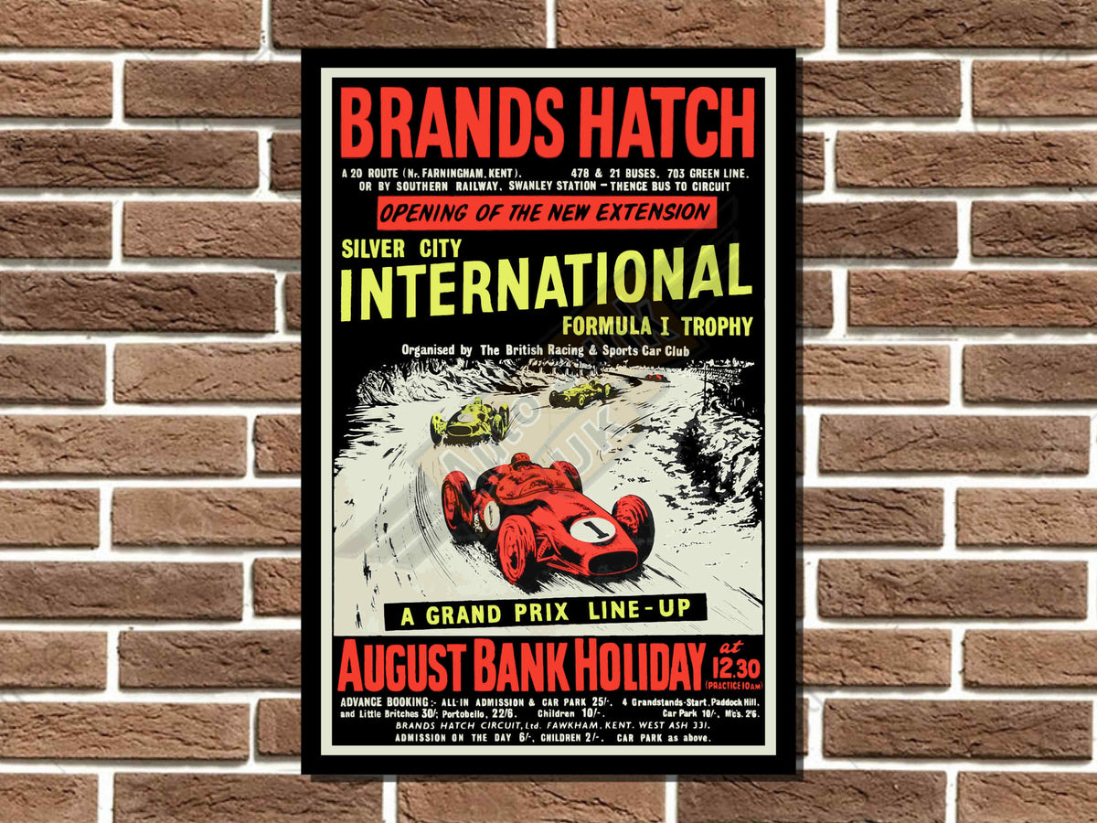 Brands Hatch Formula 1 Trophy Metal Sign