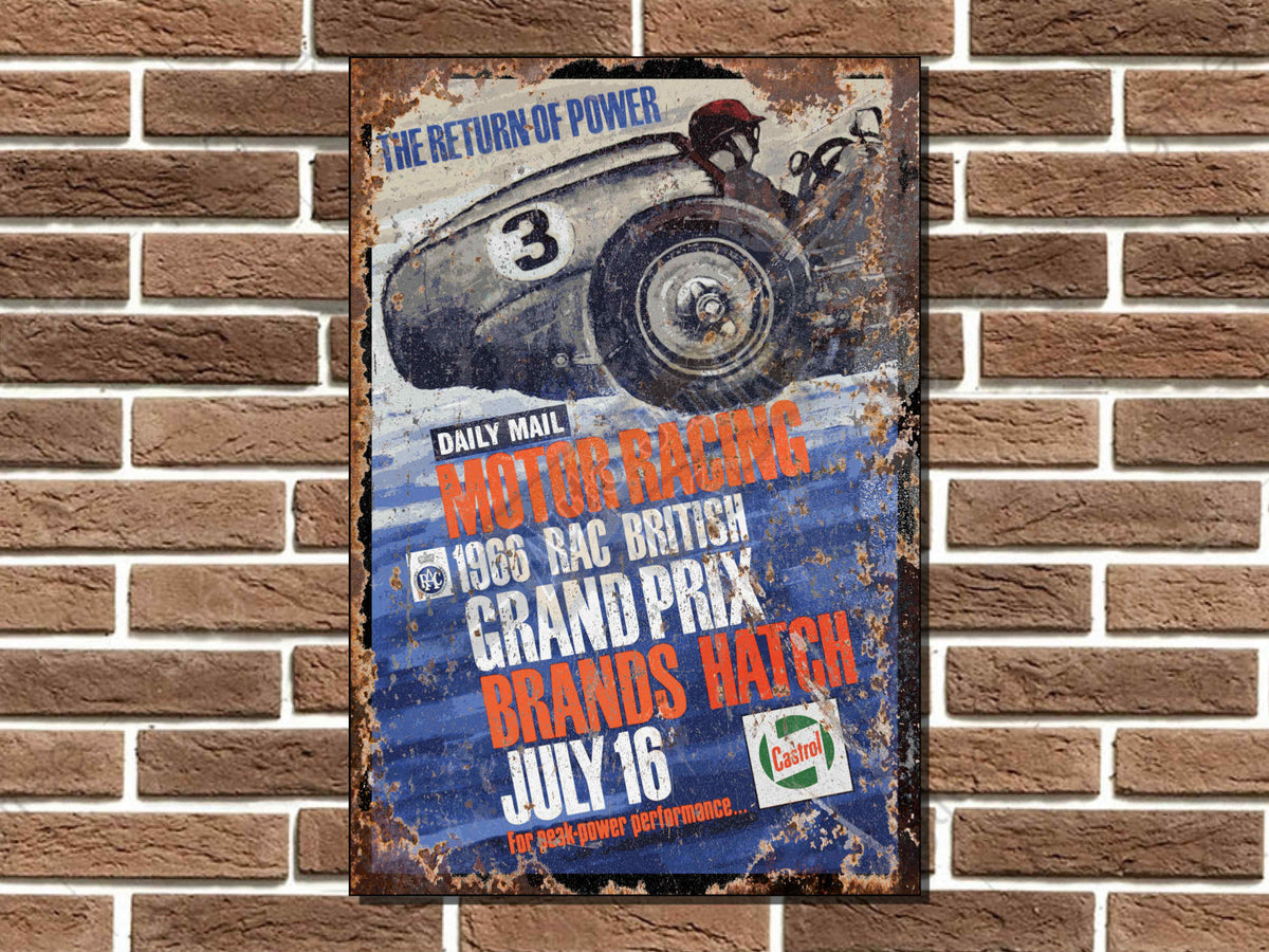 Brands Hatch British Grand Prix Metal Sign