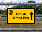 British Grand Prix AA Direction Street Sign
