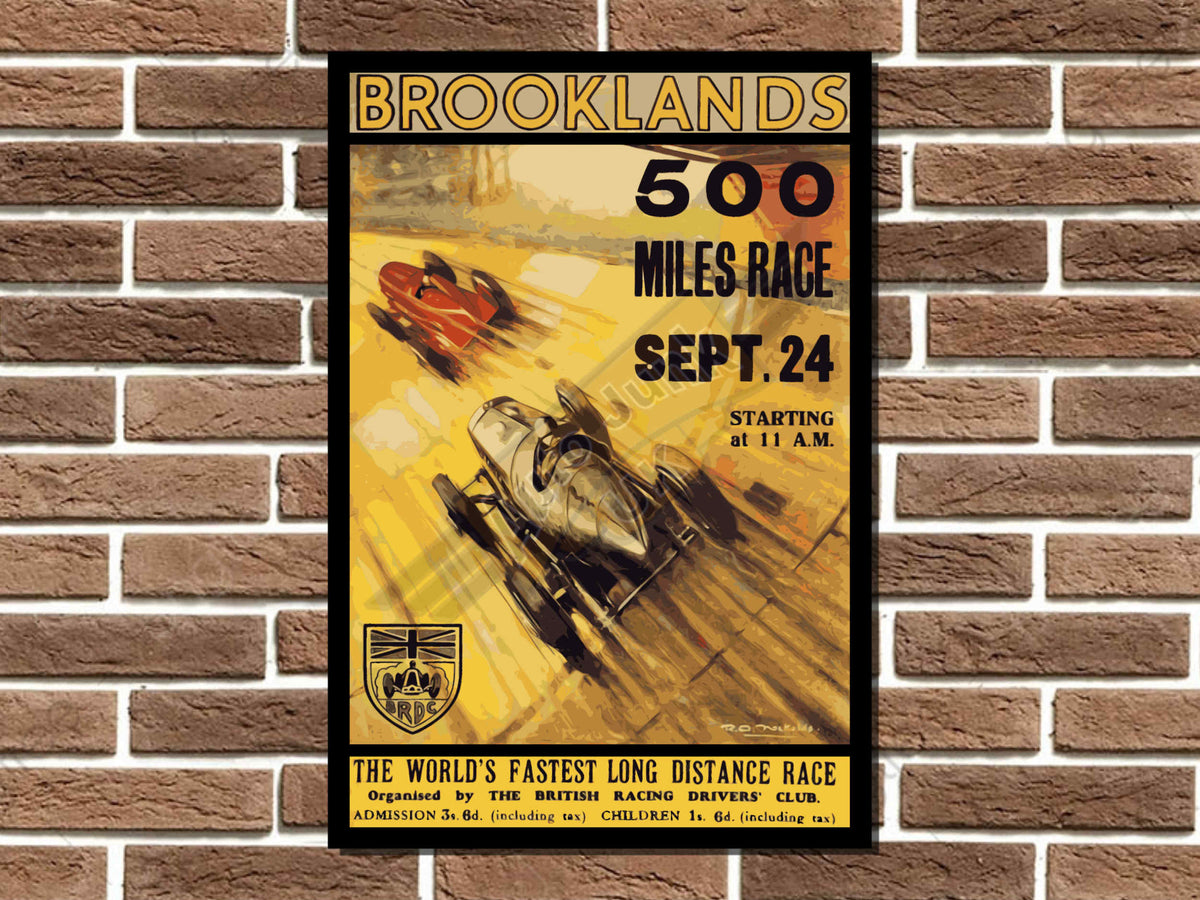 Brooklands 500 Miles Race Metal Sign