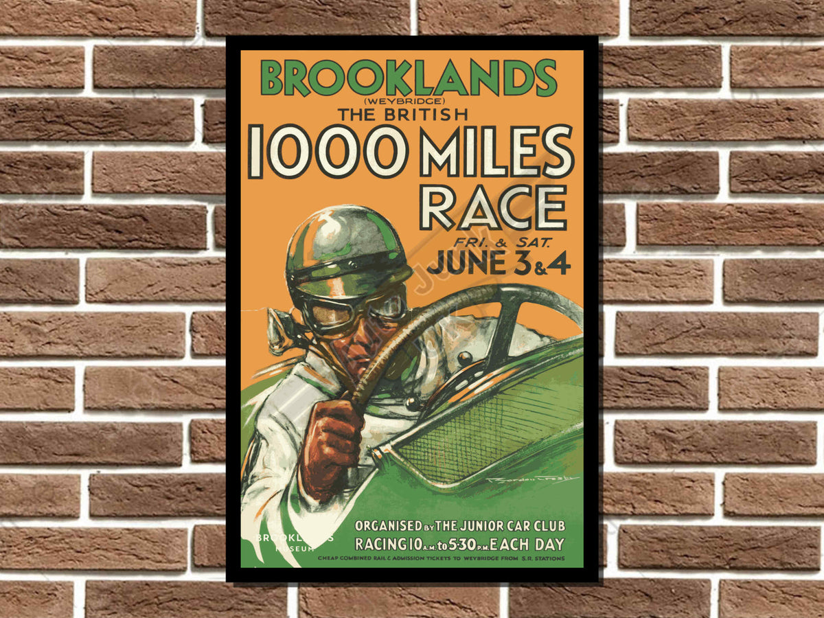 Brooklands 1000 Miles Race Metal Sign