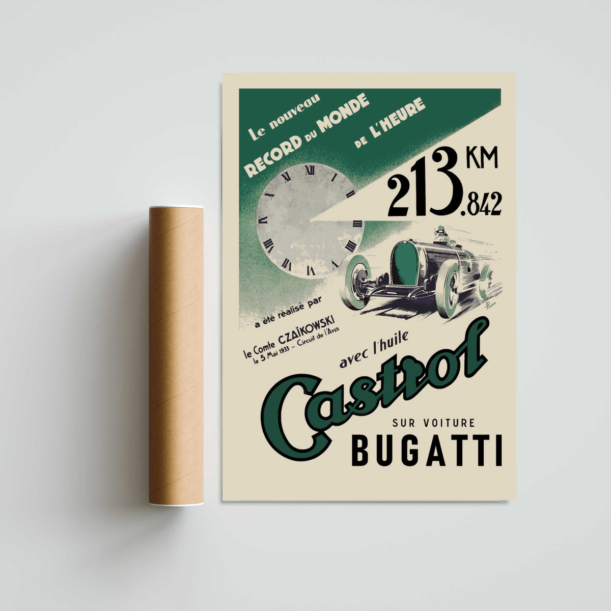 Bugatti Castrol Paper Poster