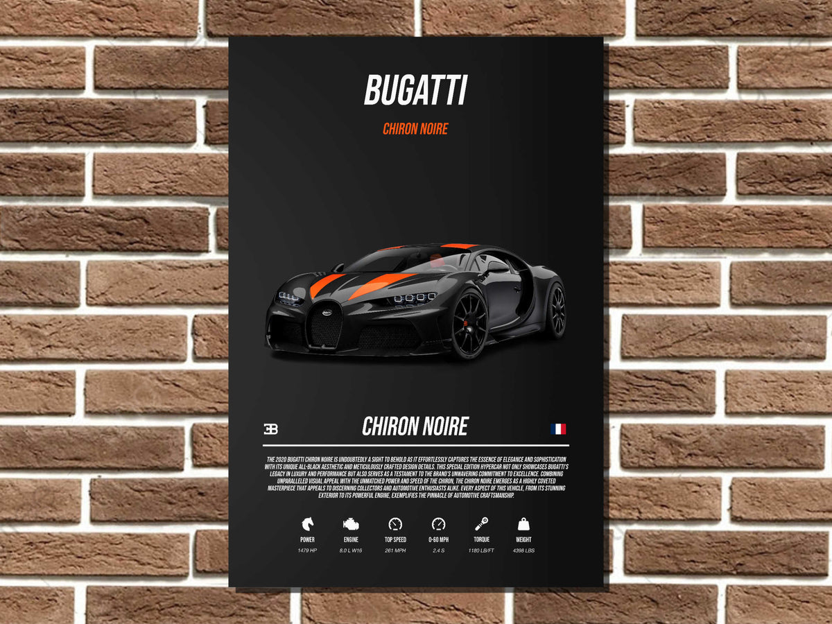 Bugatti Chiron Metal Poster Print