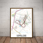 Cadwell Park Circuit Map Paper Poster