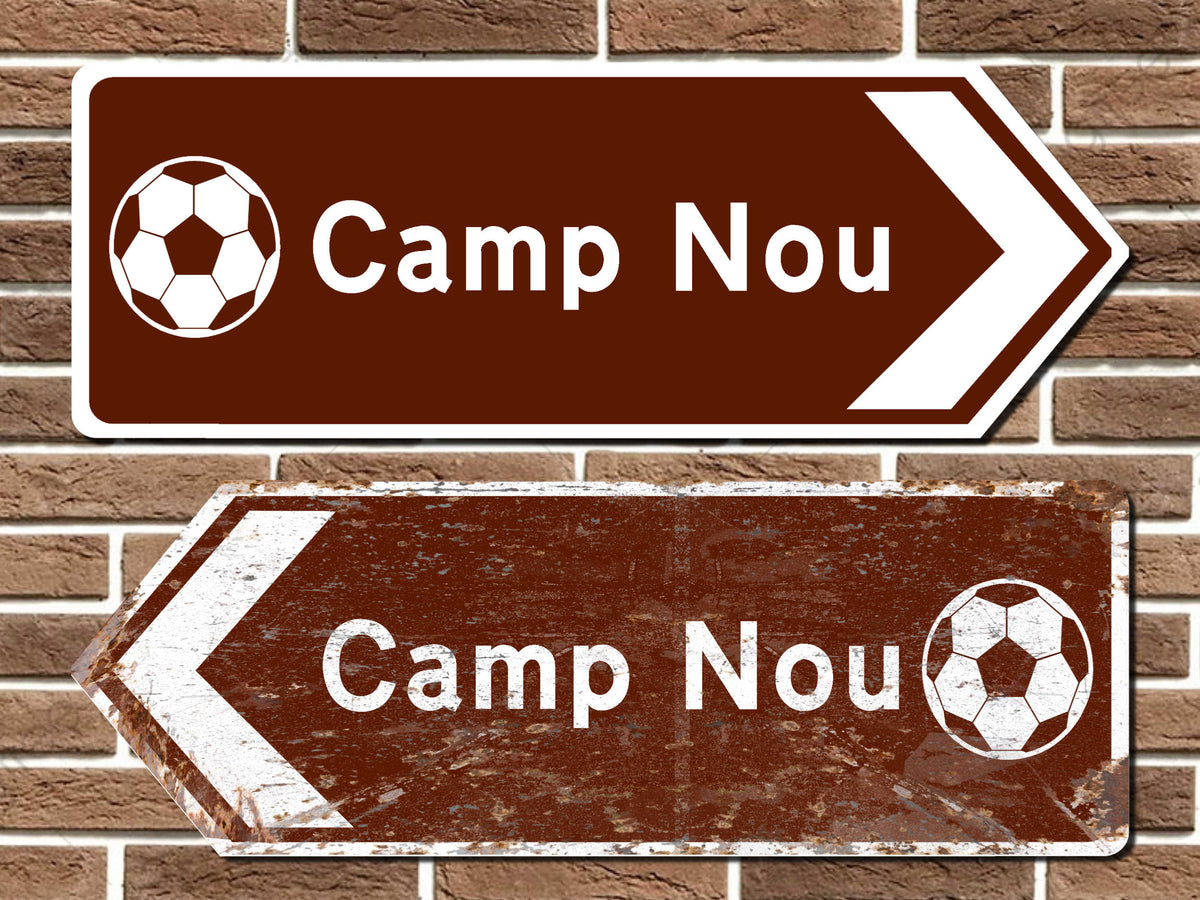 Camp Nou Football Metal Road Sign