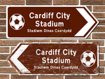 Cardiff City Stadium Football Metal Road Sign