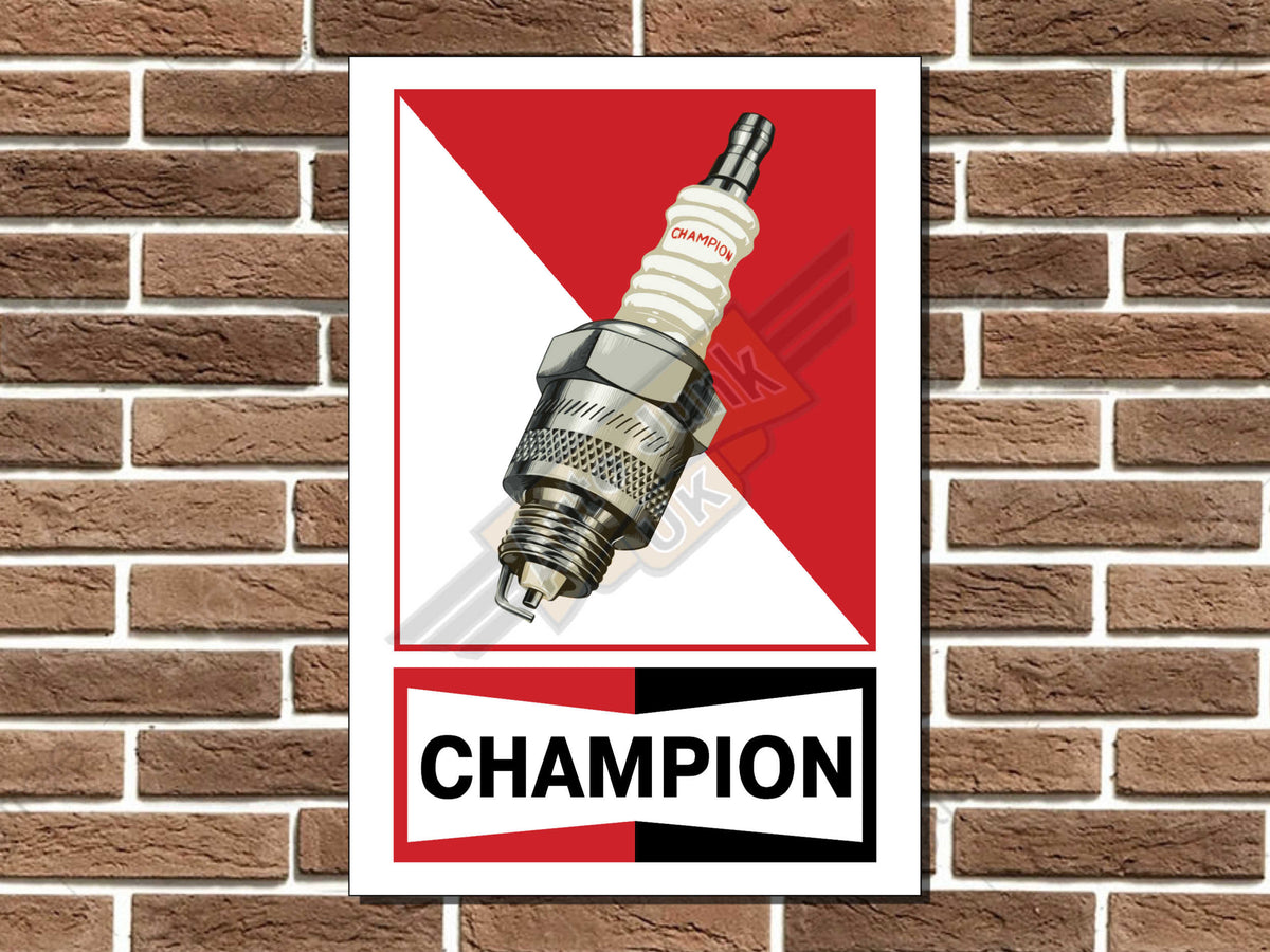 Champion Spark Plugs Metal Sign