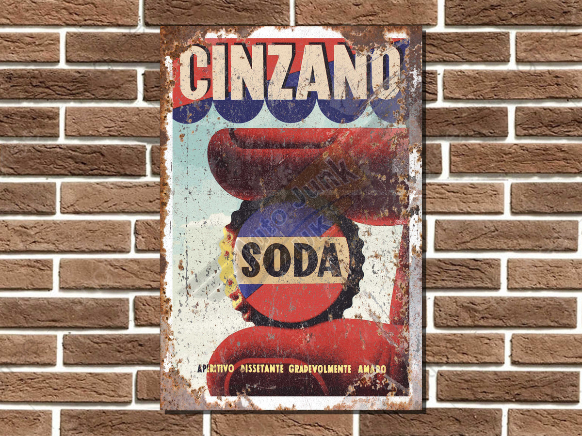 Cinzano Soda Metal Sign