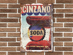 Cinzano Soda Metal Sign